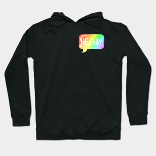 He/Him Pronoun Bubble - Rainbow Hoodie